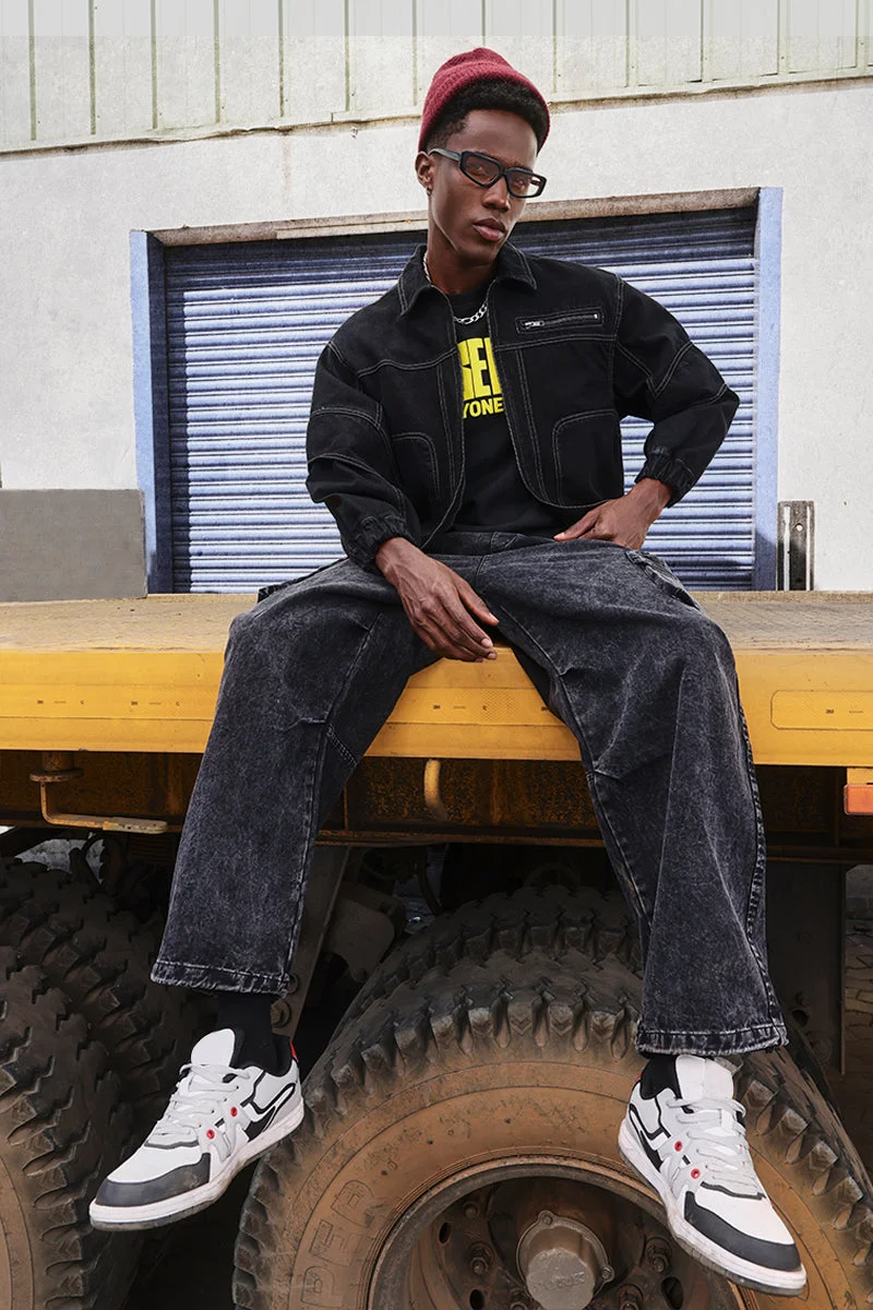 SNITCH GRIND STAYDRVN Denim Biker Jacket